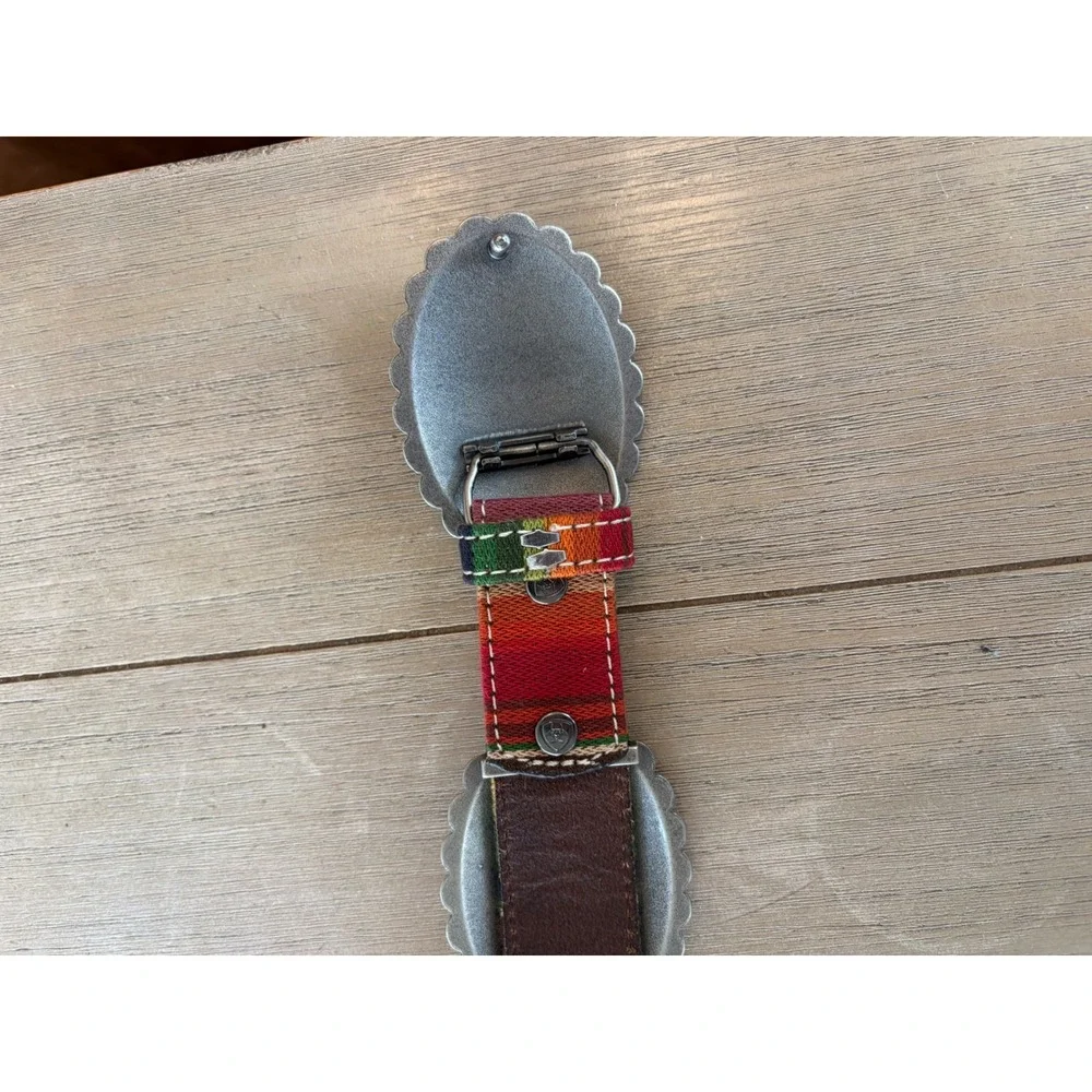 Women's Ariat brown and silver turquoise  serape belt size small - Picture 6 of 8